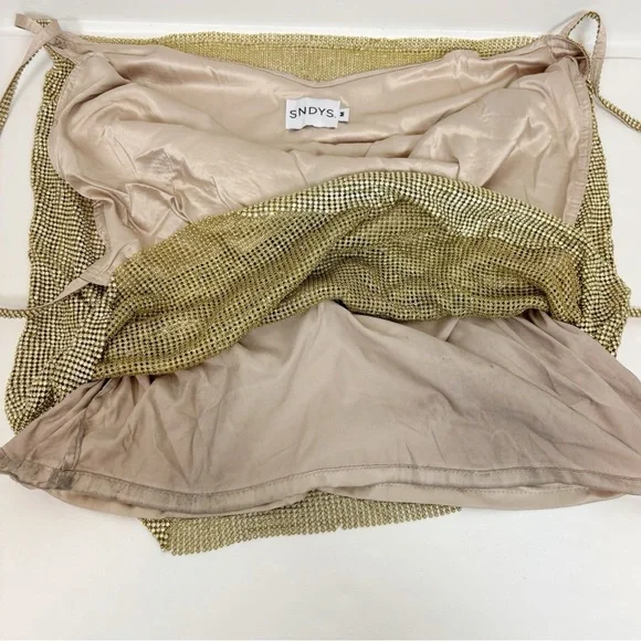 SNDYS Sunset Dress in Gold Size M - Picture 12 of 14